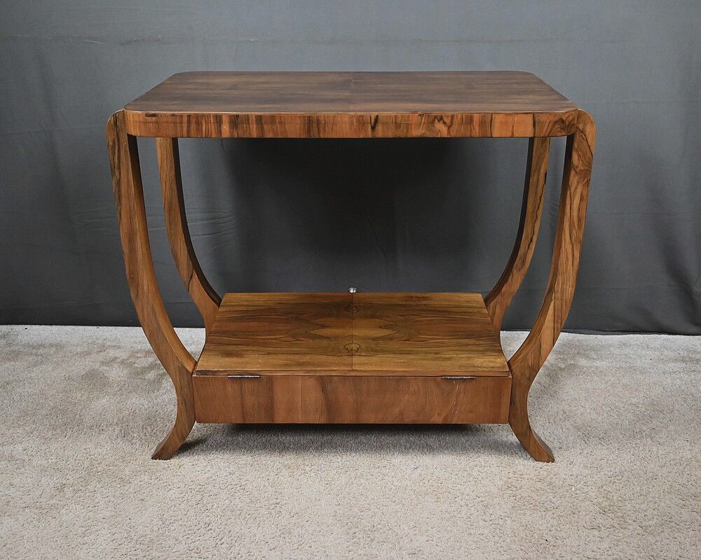 Console en placage de noyer, style art déco – XXe
