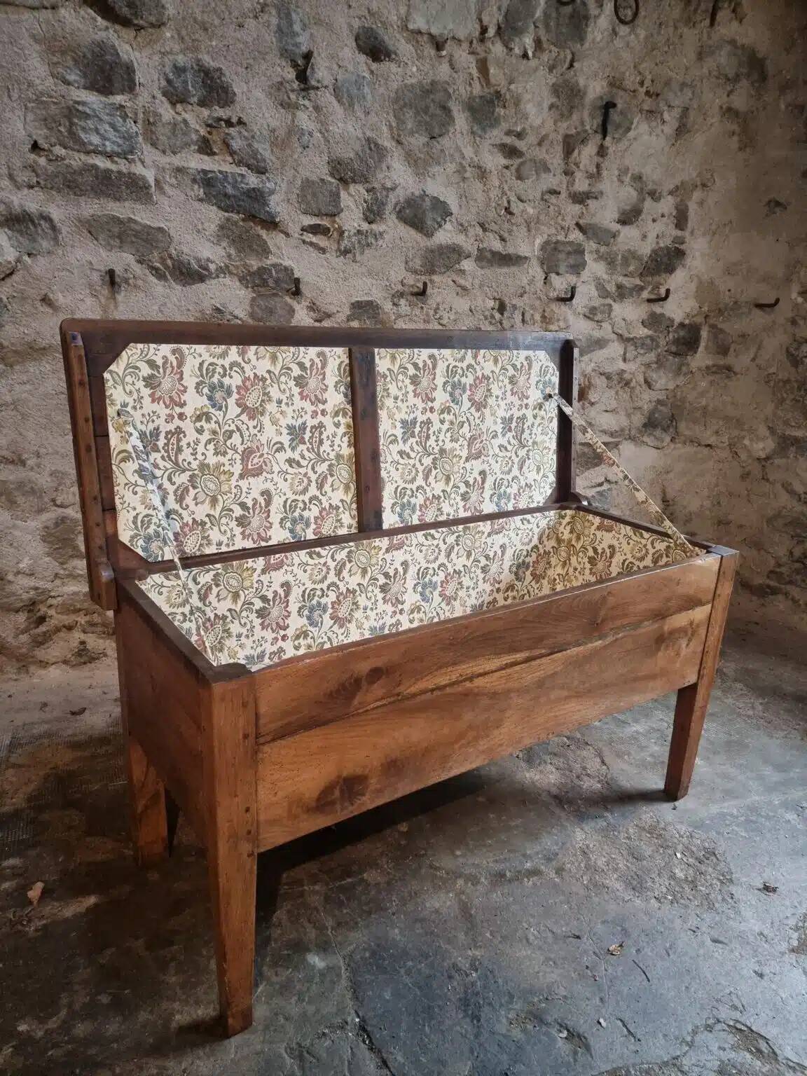 Old oak storage chest or flour bin