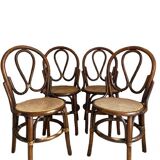 Rattan and cane bistro chairs
