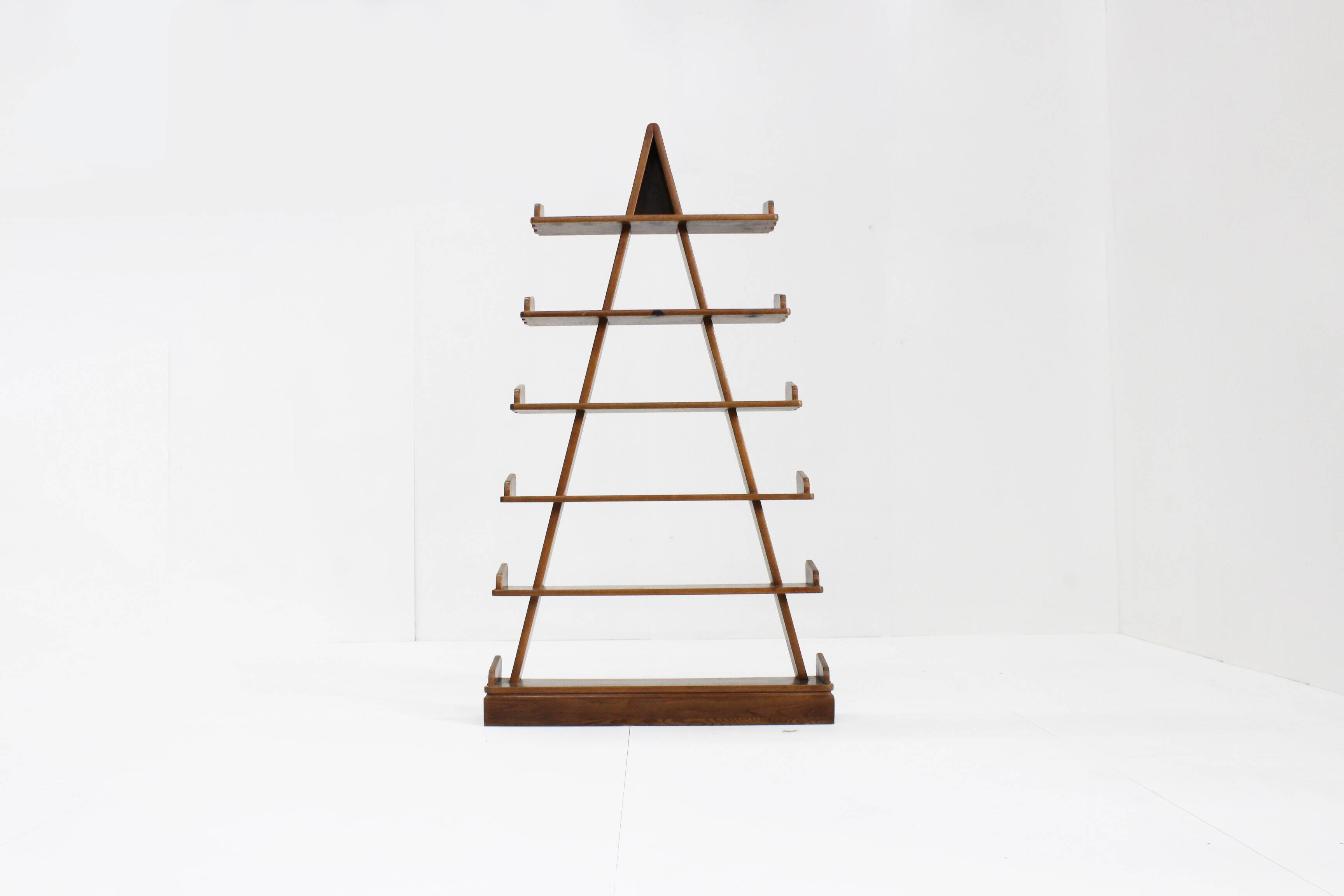 Vintage Brutalist Pyramid shelving unit book case