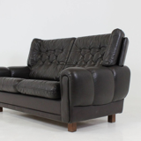Canapé mid-century en cuir noir