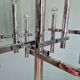 Large geometric chandelier in chromed metal, Massive, 1970