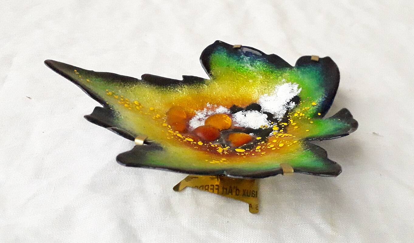 Limoges enamel trinket dish