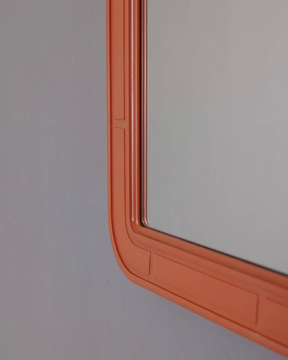 Miroir mural vintage orange par Carrara Matta, années 1970