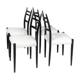 Set of 6 dining black & white bouclé chairs by D. Gomme for G Plan, 1950