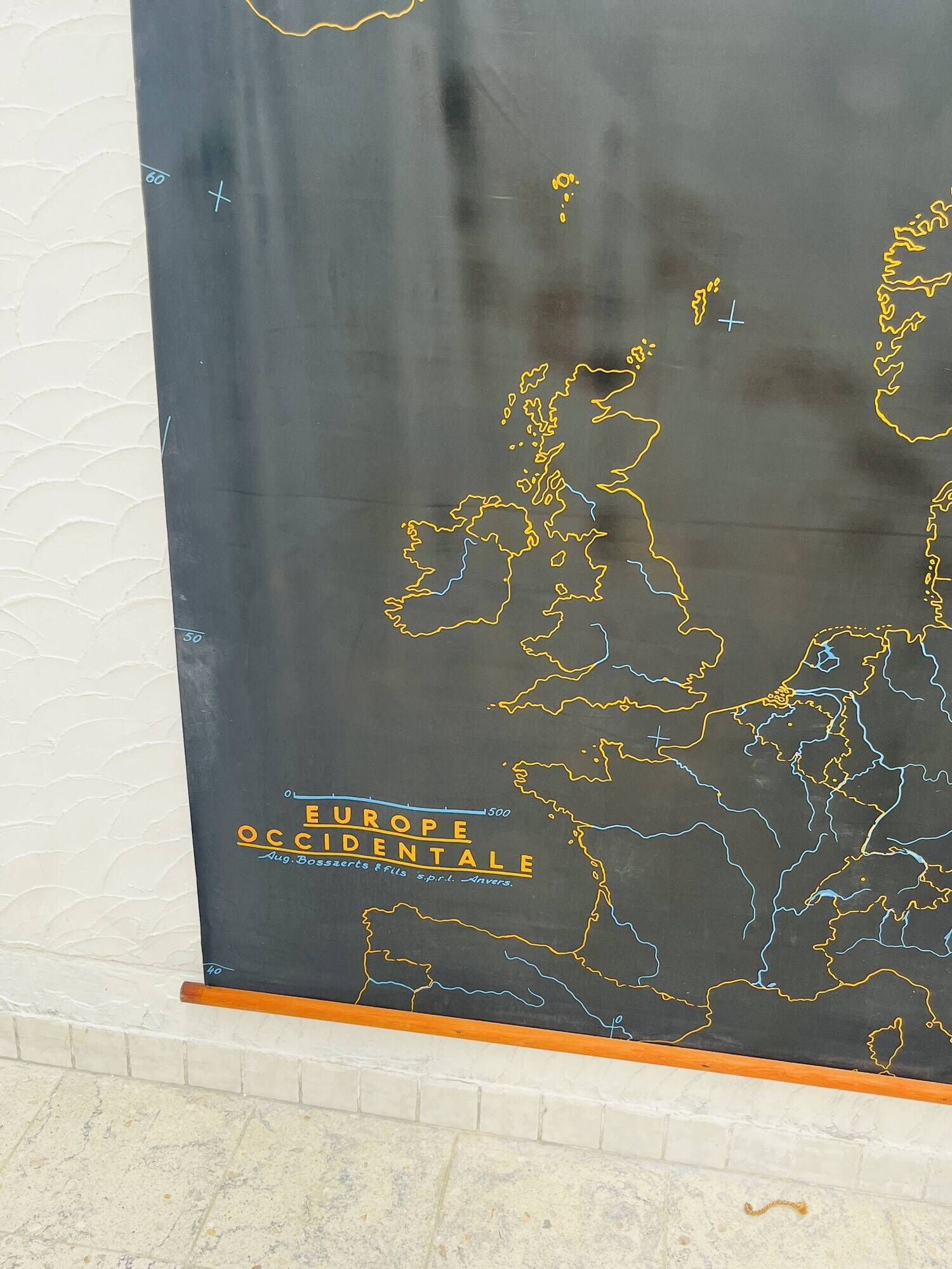 Ancienne carte scolaire Europe occidentale Aug Bossaerts