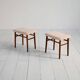 Scandinavian teak stools with sheepskin seat, 1960s