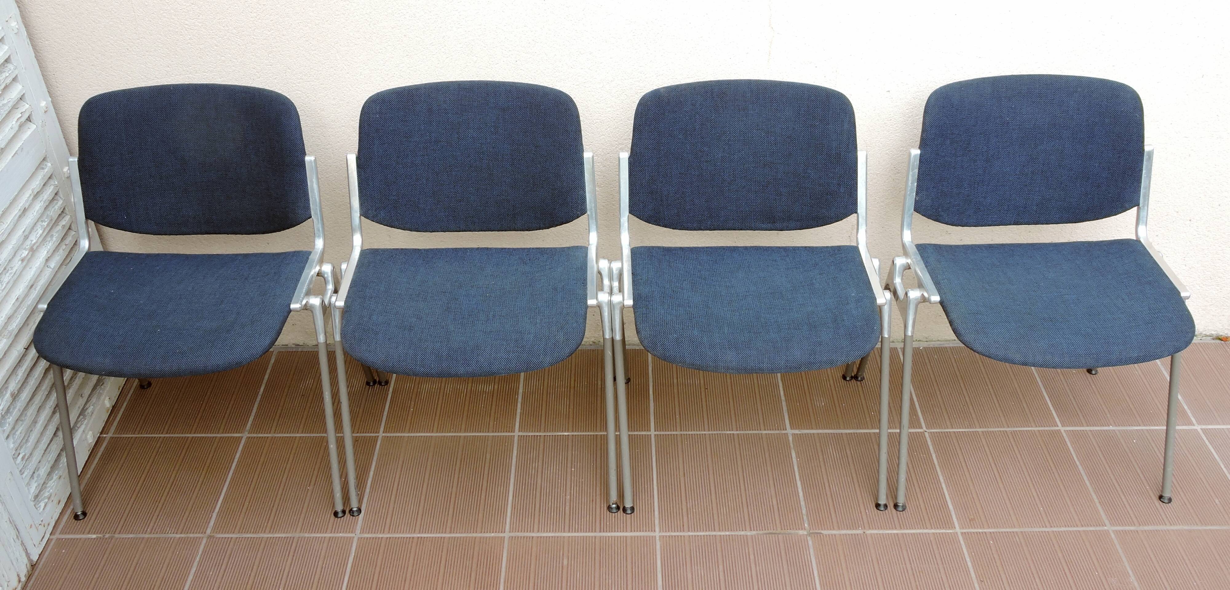 Series of 4 chairs DSC 106 Castelli by Piretti 1972