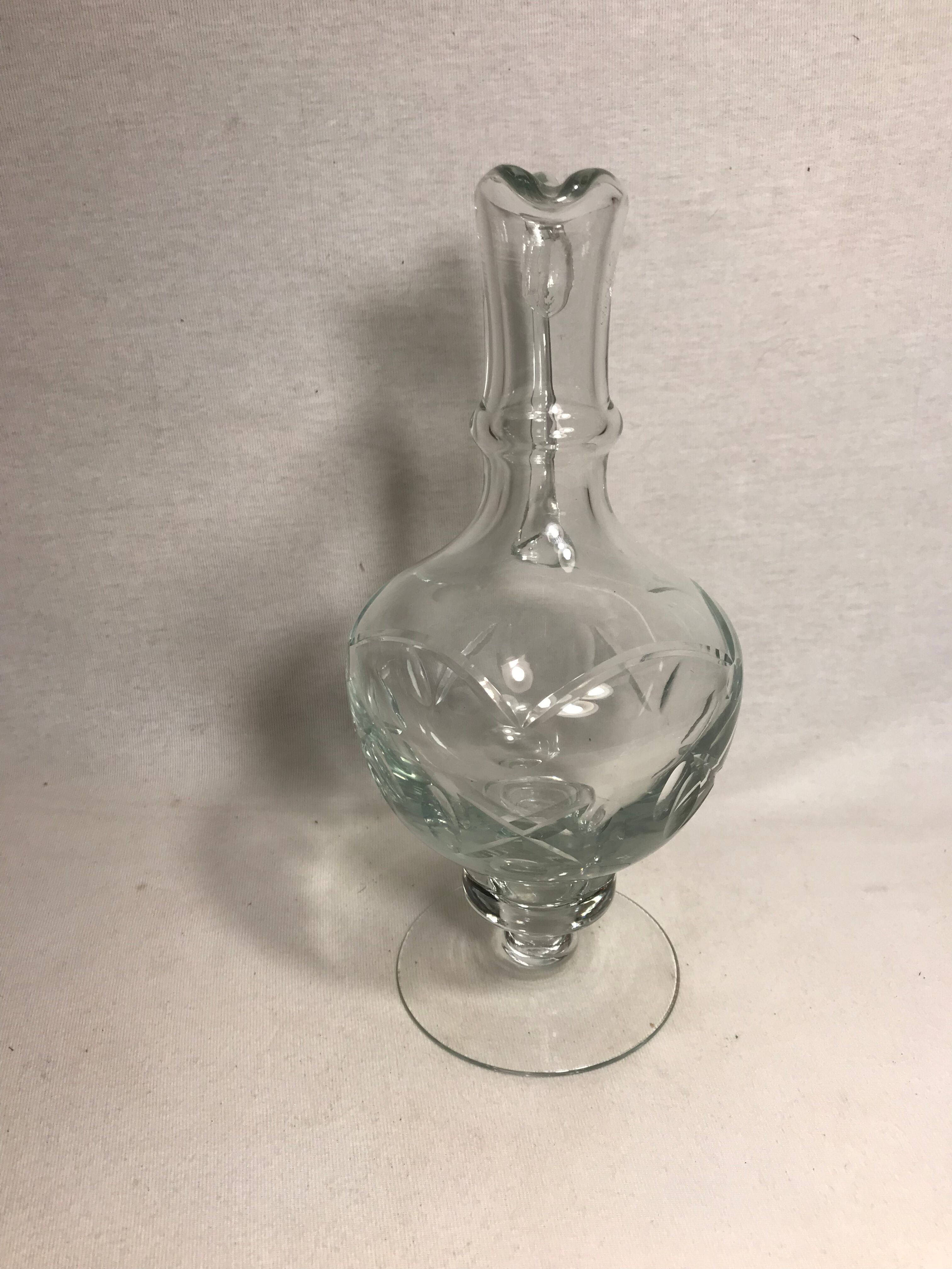 Former pitcher Ewer molded Crystal polished jug Vintage