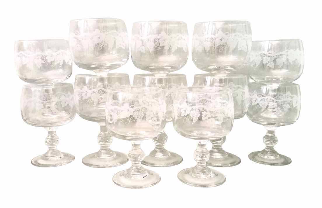 Set 12 verres d’Alsace cristal gravé vin et apéritif