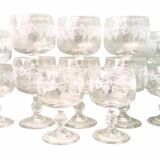 Set 12 verres d’Alsace cristal gravé vin et apéritif