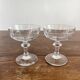 2 antique 19th-century blown glass champagne coupes with flat sides