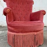 Padded pink toad armchair