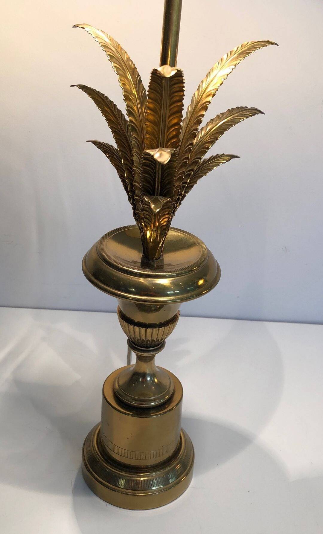 Palm Tree Table Lamp in Brass, Neoclassical Style, in the Taste of Maiso