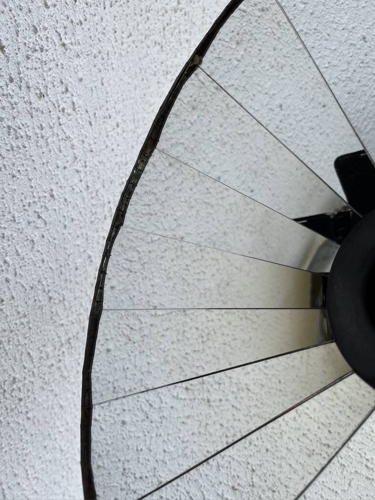 Industrial metal pendant light with mirror