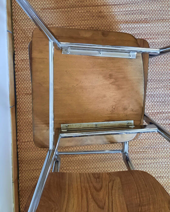 Set of 2 chairs formica walnut