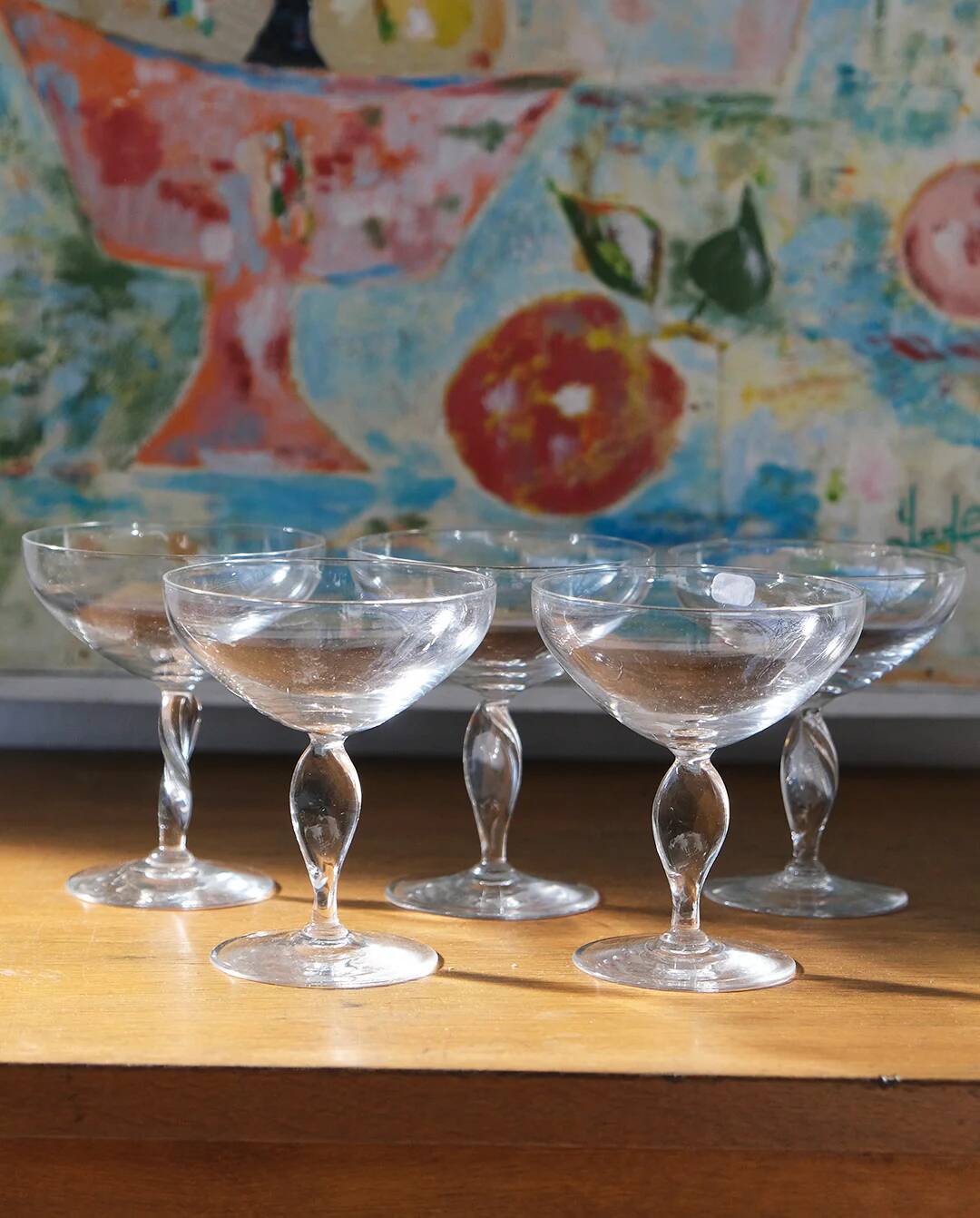 Crystal champagne coupes x5