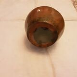 BROWN GLAZED STONEWARE SOLIFLORE VASE SIGNED BARRAULT 1965