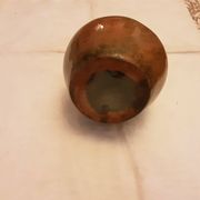 BROWN GLAZED STONEWARE SOLIFLORE VASE SIGNED BARRAULT 1965