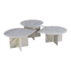 Ensemble de 3 tables d'appoint en marbre en forme de goutte d'eau, table basse vintage.