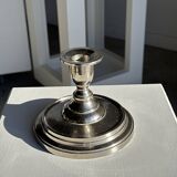 Small shiny silver-plated candlestick H11 D13