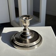 Small shiny silver-plated candlestick H11 D13