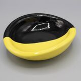 Ancienne ceramique vide poche design vintage noir jaune