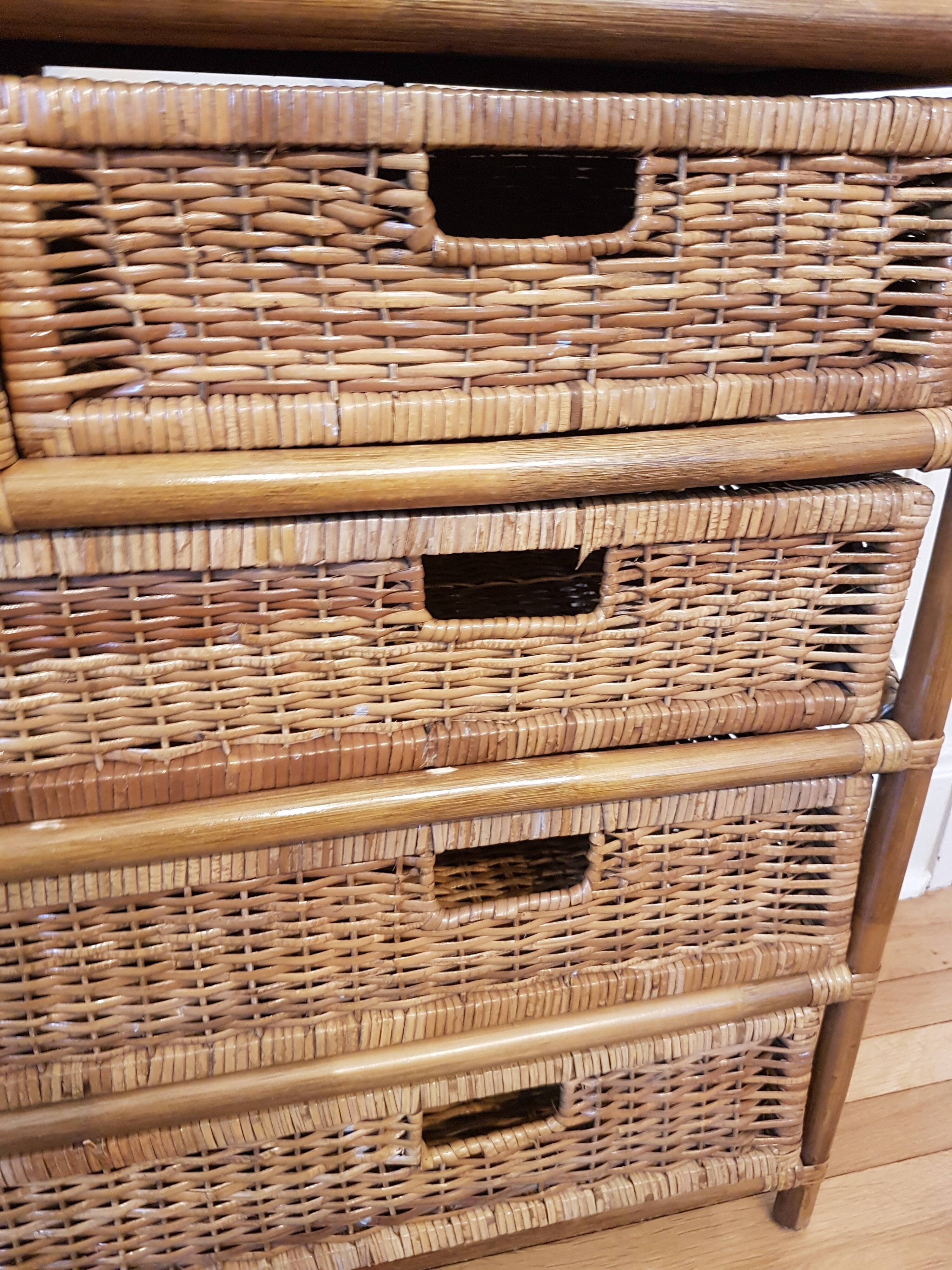 Rattan chest of drawers