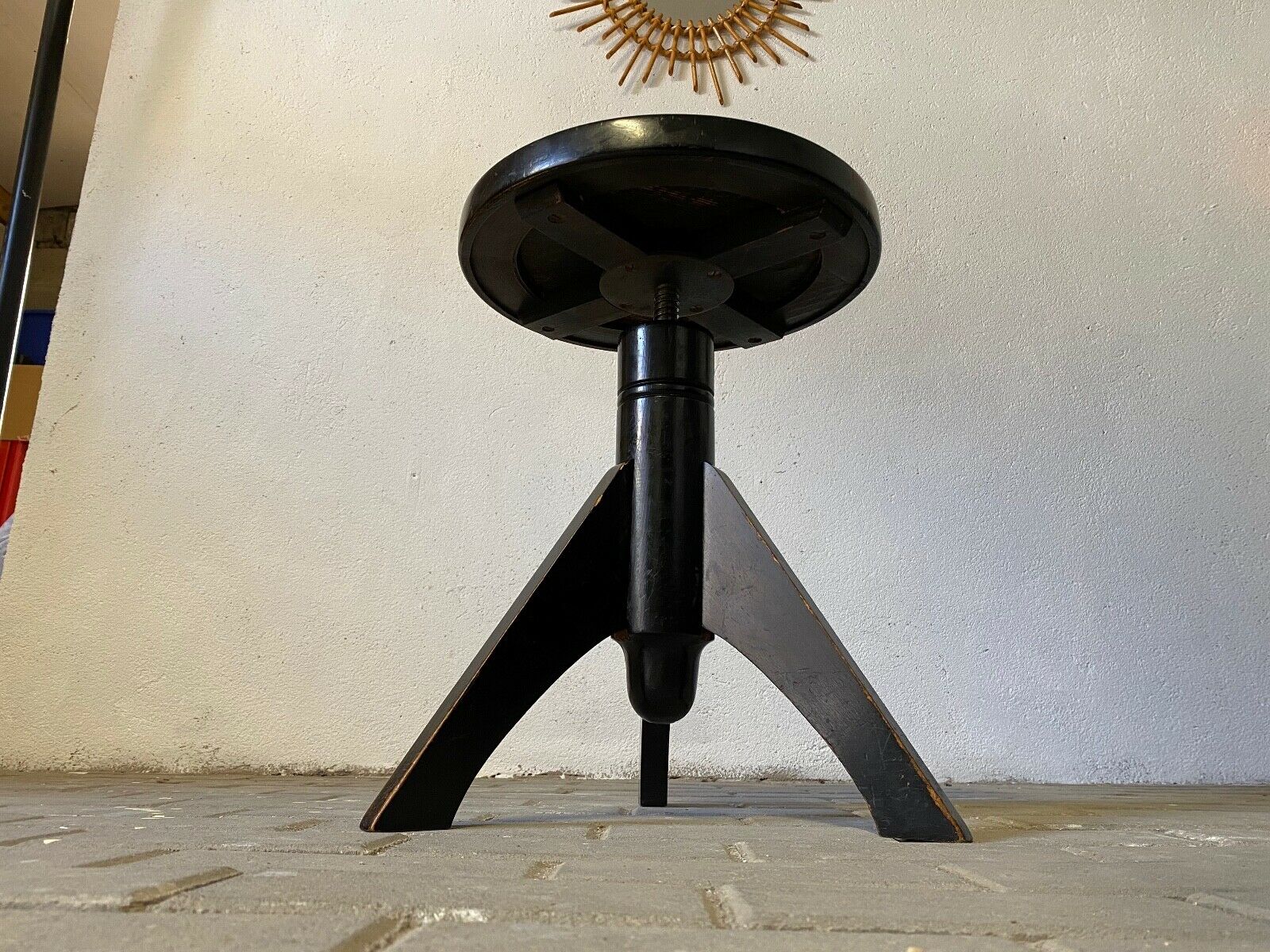 Leather and chain piano stool 1930