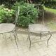 Antique wrought iron garden chairs, set of 2