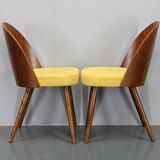 1960s Antonin Suman Set of Four Restored Dining Chairs in Walnut Finish