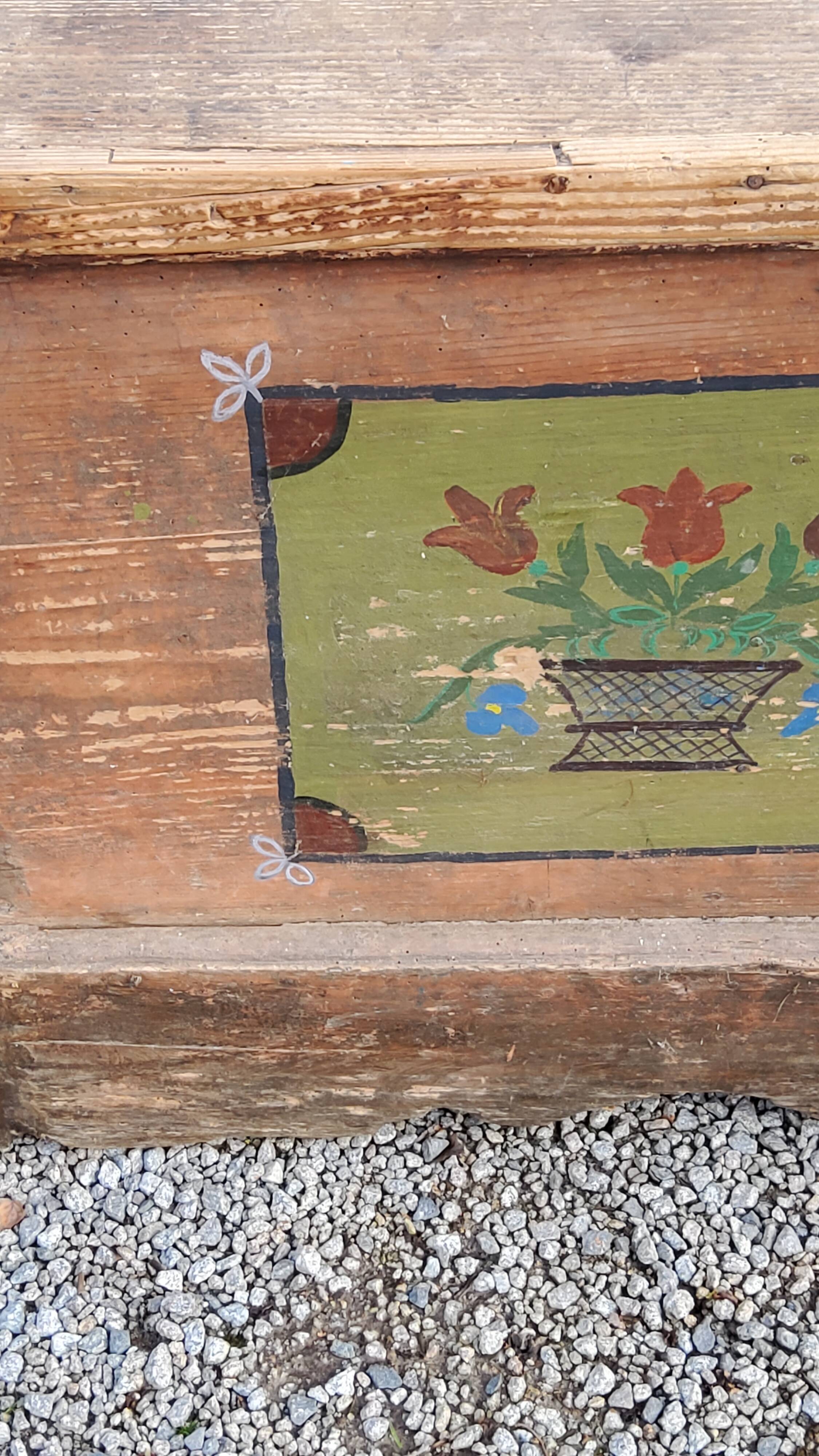 Alsatian polychrome wedding chest eighteenth -nineteenth century