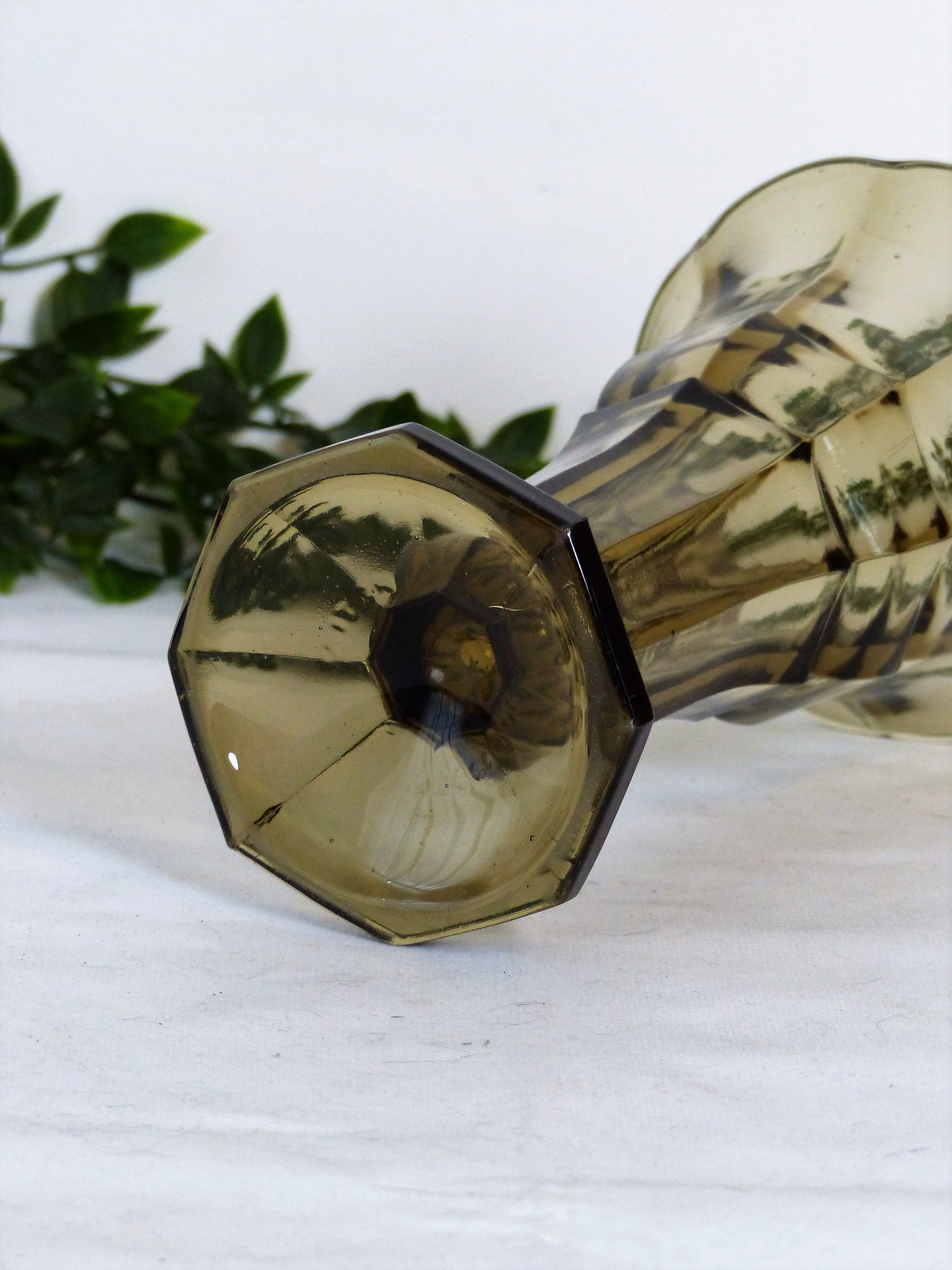 Smoked glass vase