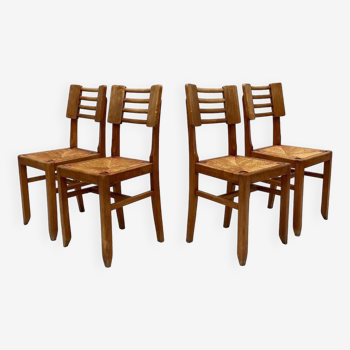 Set of 4 Cruege style chairs, 1950, France