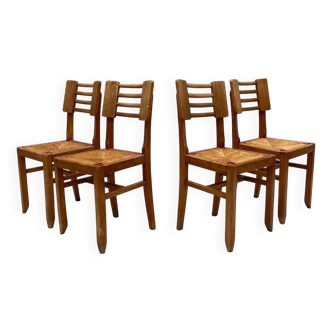 Set of 4 Cruege style chairs, 1950, France