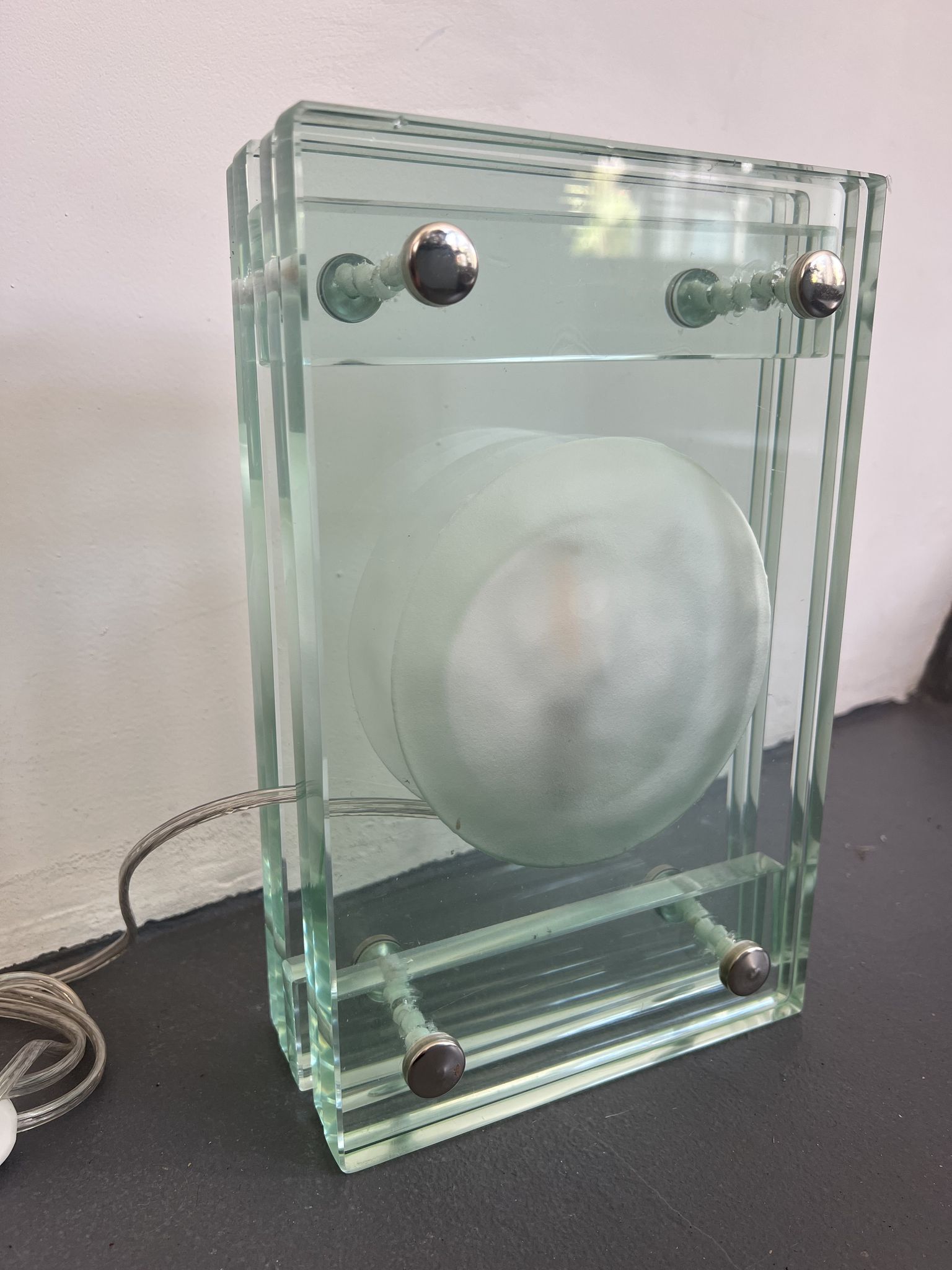 Italian Modern thick glass table lamp from 70s