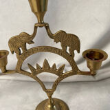 Pair of brass elephant candlesticks