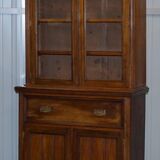 Light wood library with a secretary and leather surface.