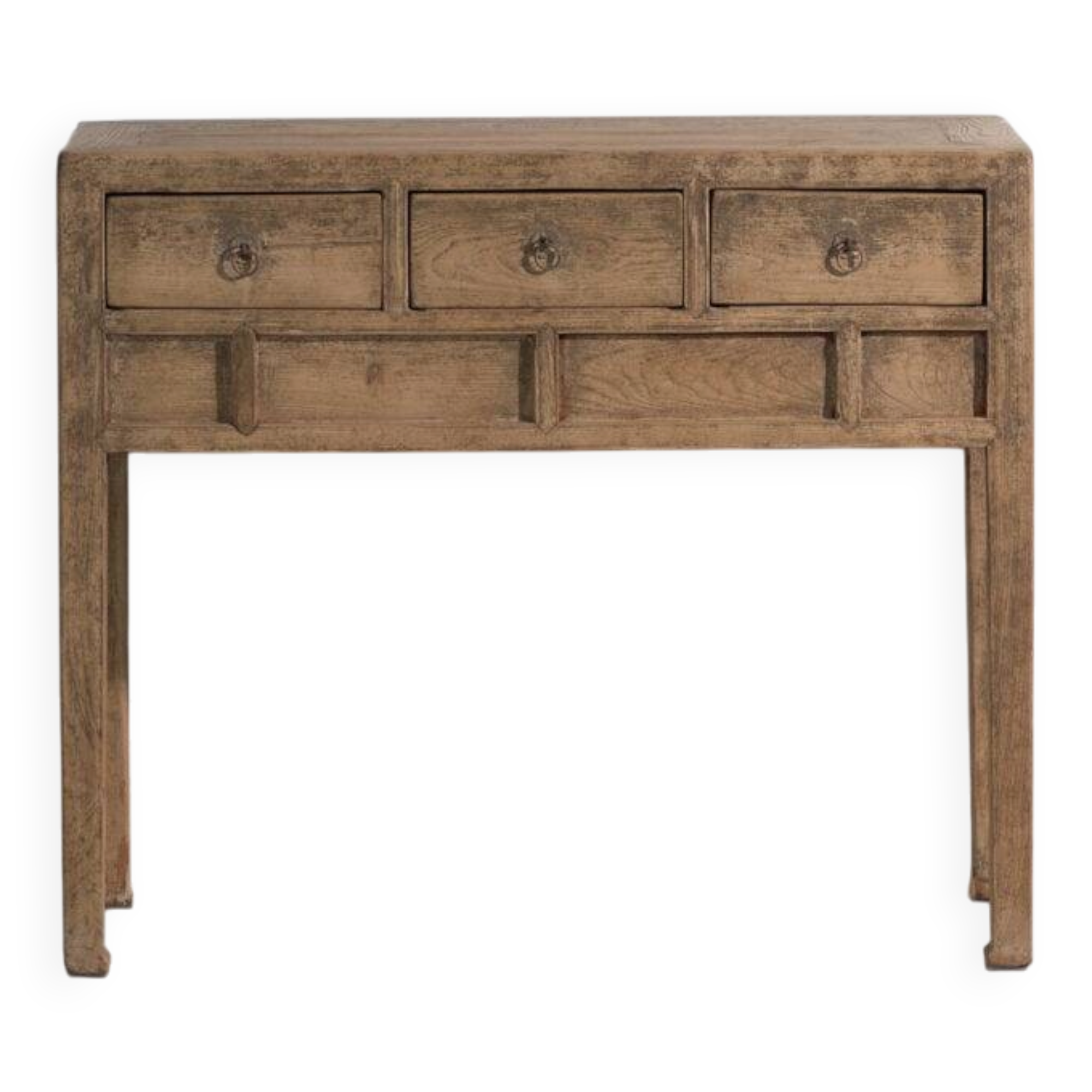 Console ancienne en sapin à trois tiroirs – Chine, vers 1930