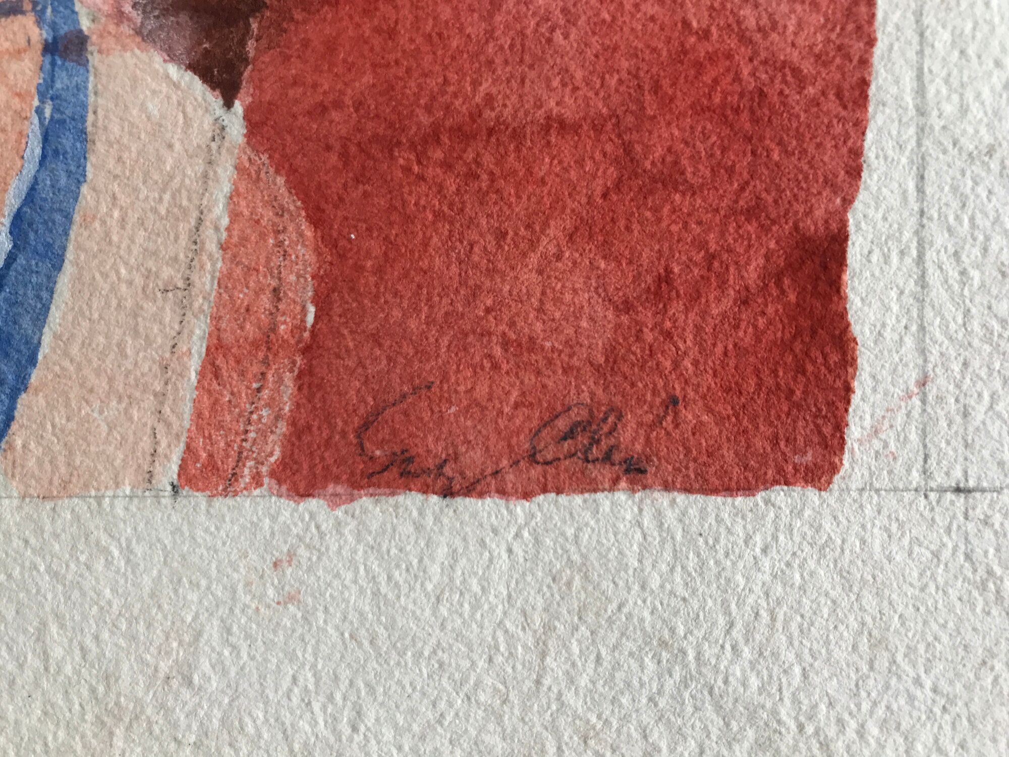 Yves Alix, Nude with raised arm, 1965. Watercolor on signed paper
