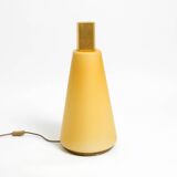 Large 1990s postmodern design floor or table lamp made of colored glass