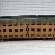1960s, 3-seater Danish sofa, green furniture velour.