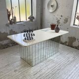 80s lacquered desk and mirror