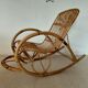 Natural rattan rocking chair - Vintage 1960s/70s