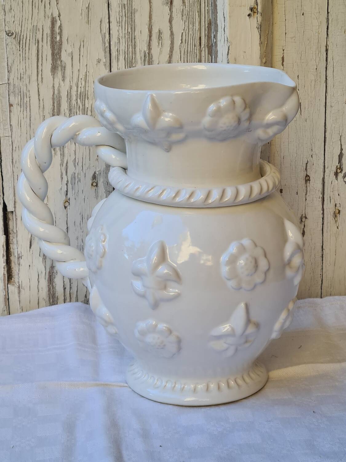 Émile Tessier white ceramic pitcher