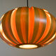Midcentury Wooden Veneer Pendant, ULUV, 1960s