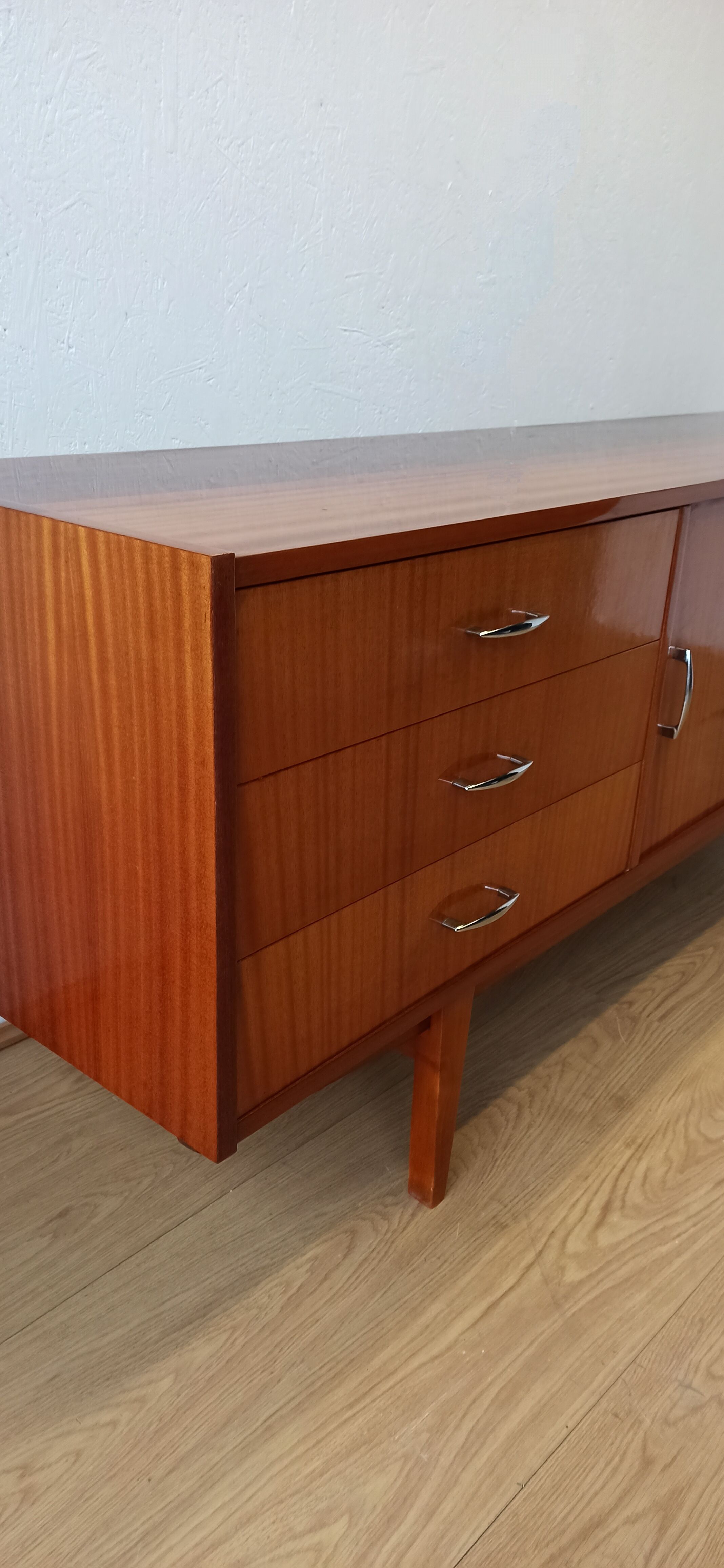 Modernist long sideboard of the 1970s