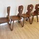 Chaises de salle à manger en bois tyrolien vintage - Style ferme des années 1970 - Ensemble de 4