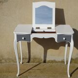 Small white and grey wooden dressing table