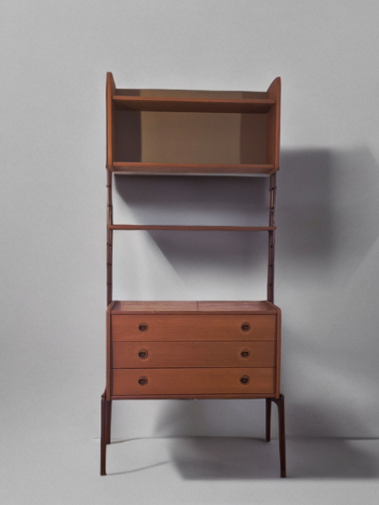 Freestanding teak storage unit, Vintage Scandinavian 1960s